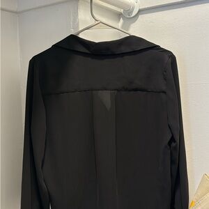 Black Sheer Long Sleeve Blouse